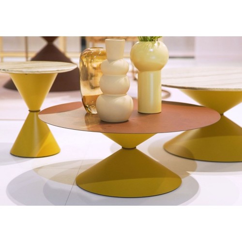 Clessidra CT Midj leather top coffee table