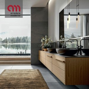 Ade 001 Edoné bathroom cabinet in chestnut wood