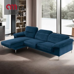 All In Felis sofa with chaise longue and adjustable headrest