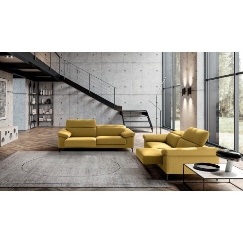 All In Felis sofa with chaise longue and adjustable headrest