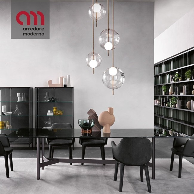 Agos Fiam rectangular table with painted metal base