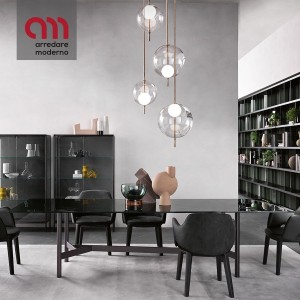 Agos Fiam rectangular table with painted metal base