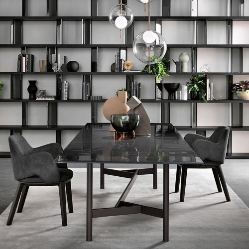 Agos Fiam rectangular table with painted metal base