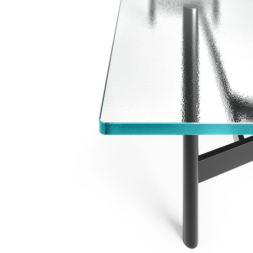 Agos Fiam rectangular table with painted metal base