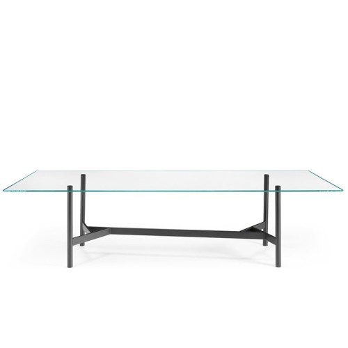 Agos Fiam rectangular table with painted metal base