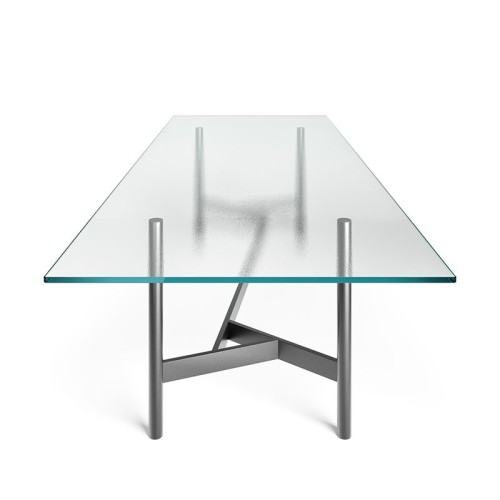 Agos Fiam rectangular table with painted metal base