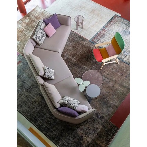 Chamfer Moroso Corner sofa with chaise longue