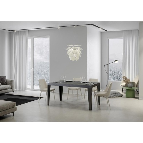 Flame Itamoby extendable table with anthracite loom