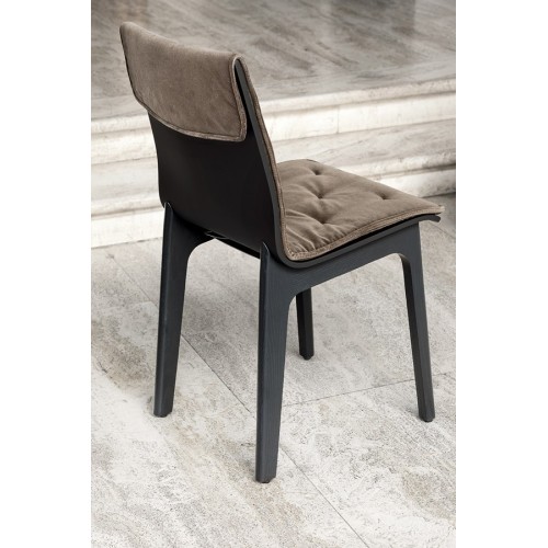Alfa Bontempi chair in wood with cushion