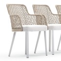 Emma Varaschin Armchair aluminum legs fabric seat
