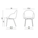 Sedia Iola Miniforms con braccioli