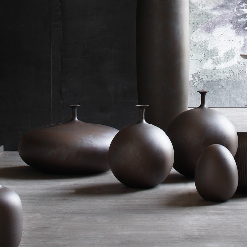 Set of Ceramic Vases Metallic Collection Adriani e Rossi