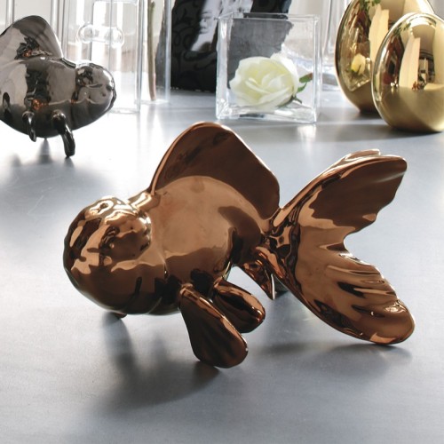 Pesce in glazed ceramic by Adriani e Rossi