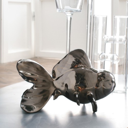 Pesce in glazed ceramic by Adriani e Rossi