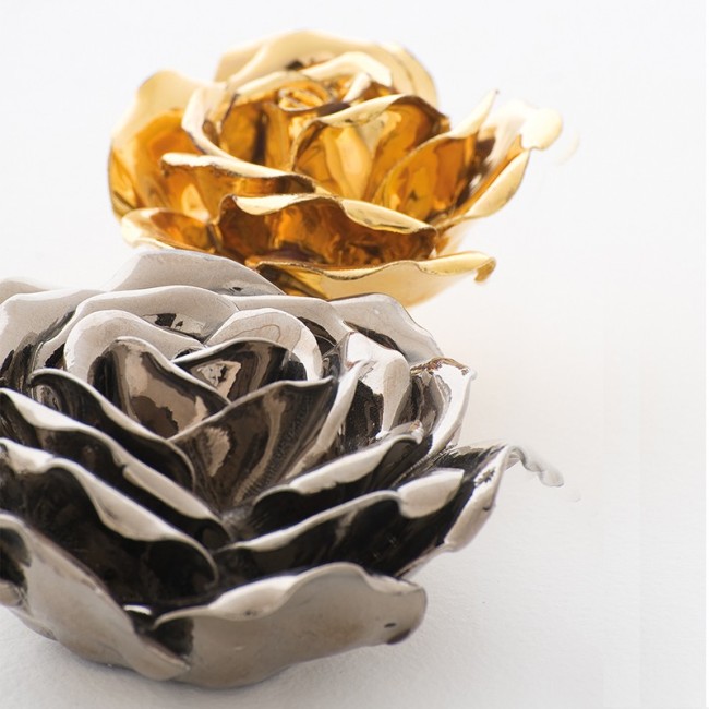 Rosa glazed ceramic table decor by Adriani e Rossi