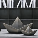 Decorative ceramic boat by Adriani e Rossi