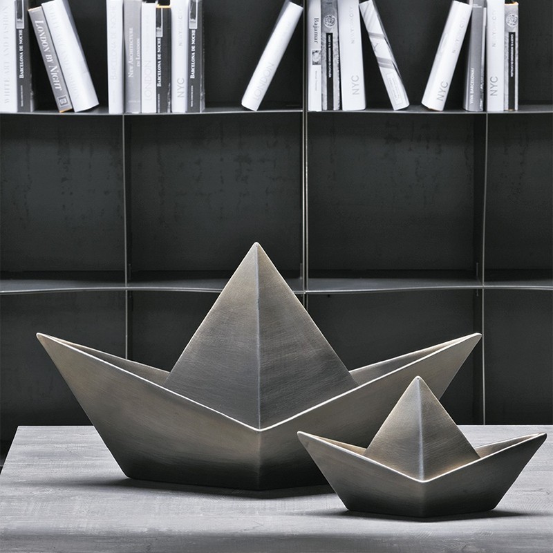 Decorative ceramic boat by Adriani e Rossi