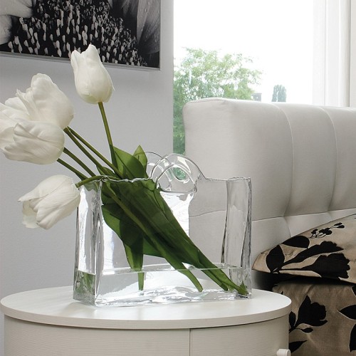 Glass Bag Vase in glass by Adriani e Rossi