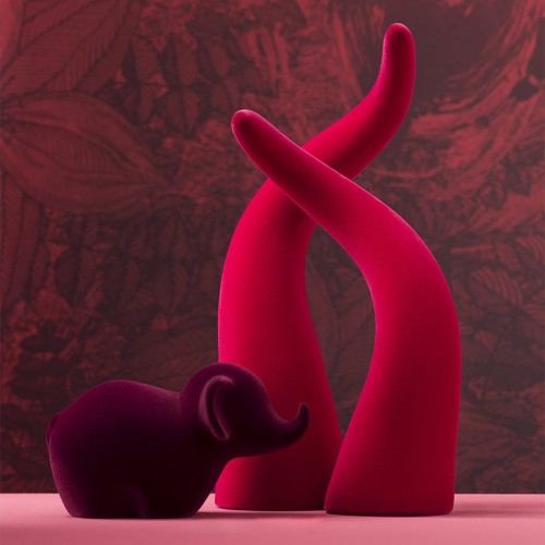 Corno Velvet Decorative Sculpture in Ceramic Adriani e Rossi