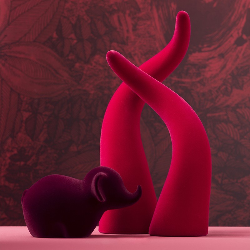 Corno Velvet Decorative Sculpture in Ceramic Adriani e Rossi
