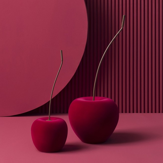 Cherry Velvet decorative sculpture in ceramic by Adriani e Rossi