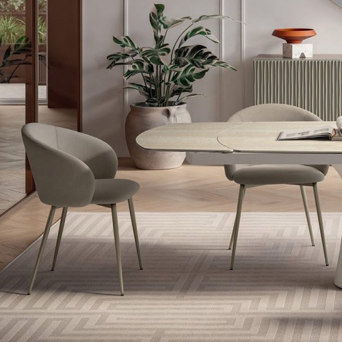 Bontempi Casa Rebecca chair with steel armrests