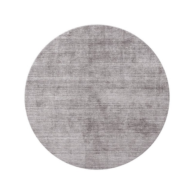 Mohebban Pure Round Silver rug in bamboo silk