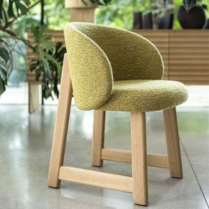 Pheaby Upholstered Armchair Moroso – Modern Wooden Base