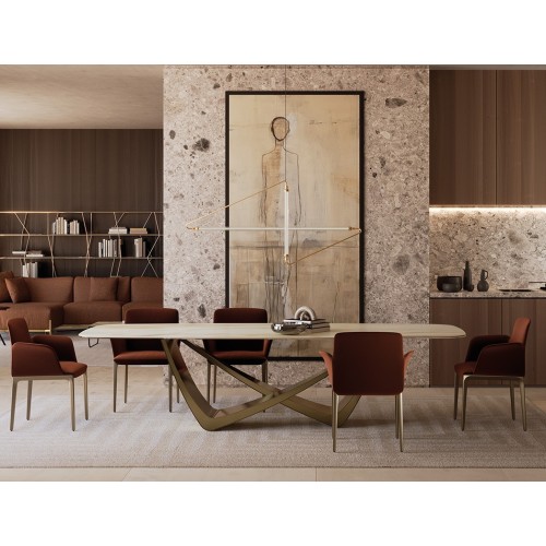 Bontempi Opera chair with arms – Upholstered in Leather or Fabric