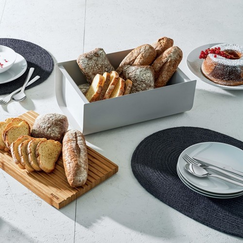 Mattina Alessi bread box with board | Arredare Moderno