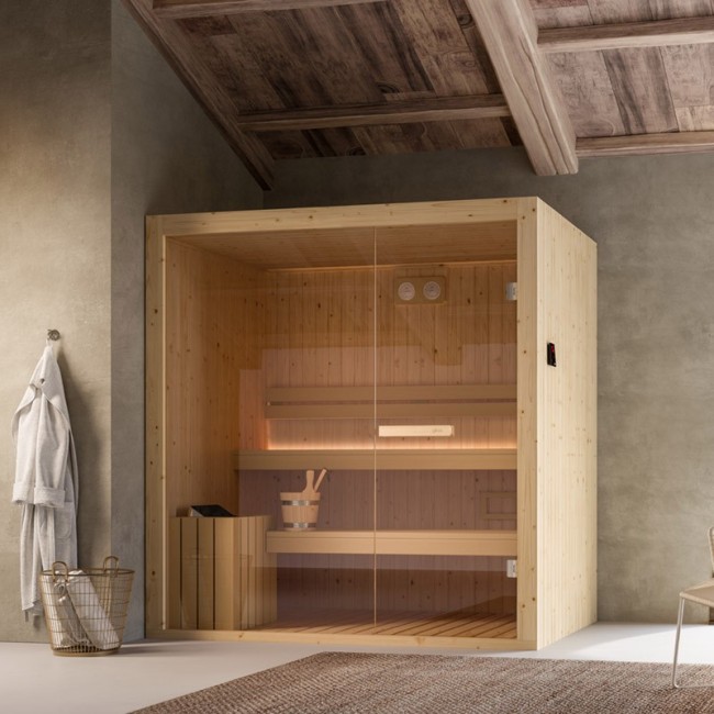 Glass 1989 Nuvola Open Finnish sauna