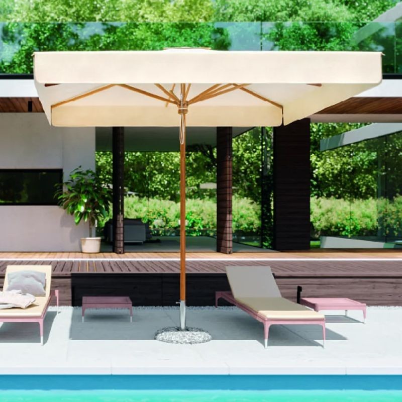 Dolomiti Beach umbrella Ombrellificio Veneto wood