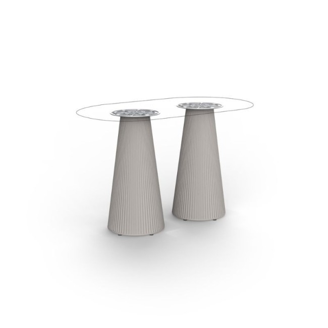 Gatsby Vondom table with double round base 119x69 cm