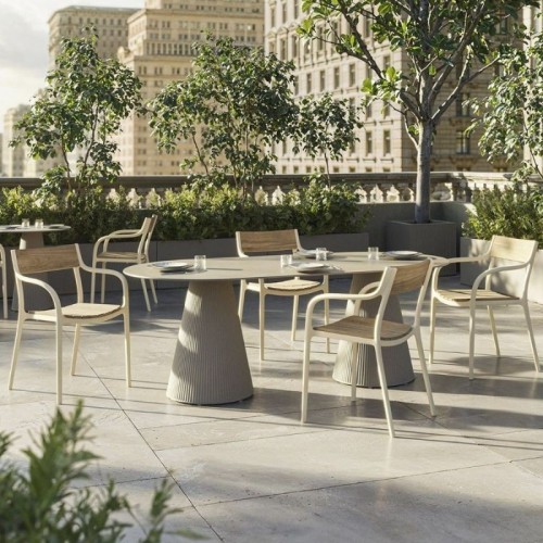 Gatsby Vondom table with double round base 158x79x73,5 cm