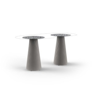 Gatsby Vondom table with double round base 158x79x73,5 cm