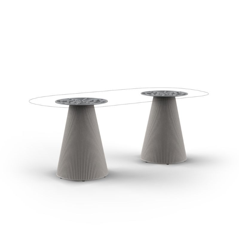 Gatsby Vondom table with double round base 200x100 cm