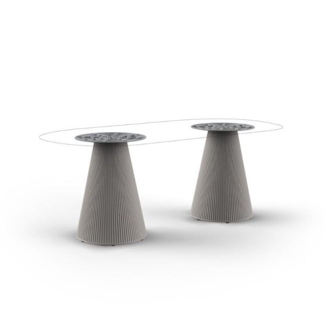 Gatsby Vondom table with double round base 200x100 cm
