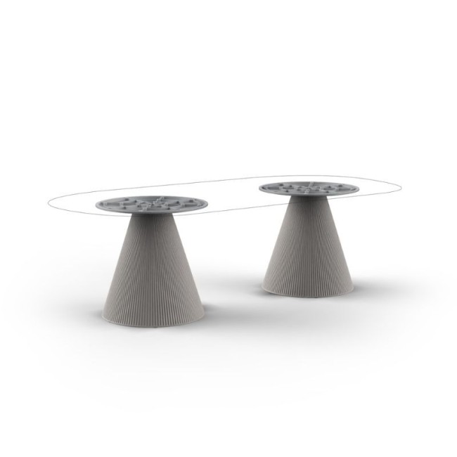 Gatsby Vondom table with double round base 260x129 cm