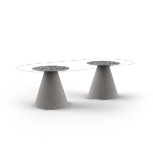 Gatsby Vondom table with double round base 260x129 cm