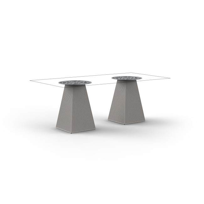 Gatsby Vondom table with double square base 200x100 cm