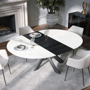 Style Round Ext Tonin Casa extendable dining Table