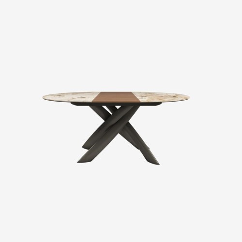 Style Round Ext Tonin Casa extendable dining Table