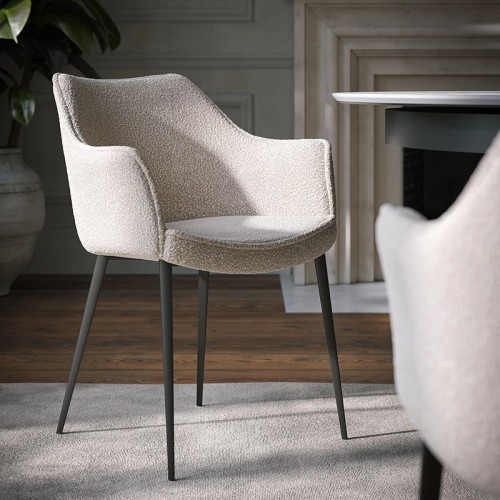 Gaia Tonin Casa Upholstered Dining Chair with Armrests