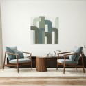 Abstract Painting Green Lines Agave Quadri