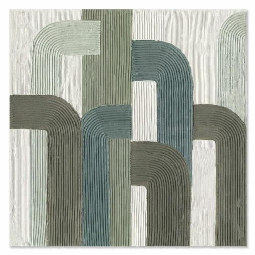 Abstract Painting Green Lines Agave Quadri