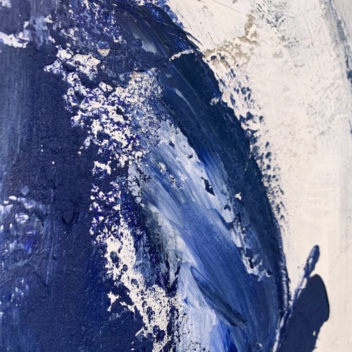Abstract Painting Blue Stroke Agave Quadri
