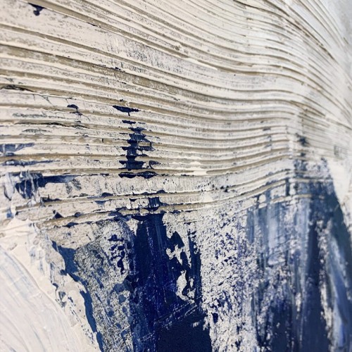 Abstract Painting Blue Stroke Agave Quadri