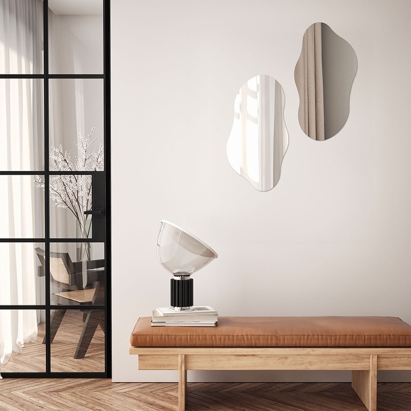 Art Mirror Soft Shape Agave Quadri