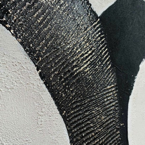 Abstract Painting Black Circles Agave Quadri