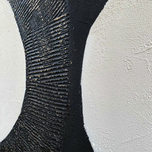 Abstract Painting Black Circles Agave Quadri